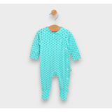 Salopetă de ploaie pentru bebeluși cu buline/verde, cu mâneci lungi, 56-74 cm.