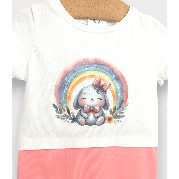 Rainy Бебешки Гащеризон Зайче С Дъга 56-80См. Екрю/Праскова