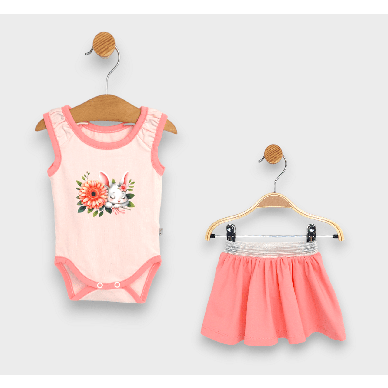 Set jucărie Rainy Baby 2 piese Iepuraș alb 56-74cm.