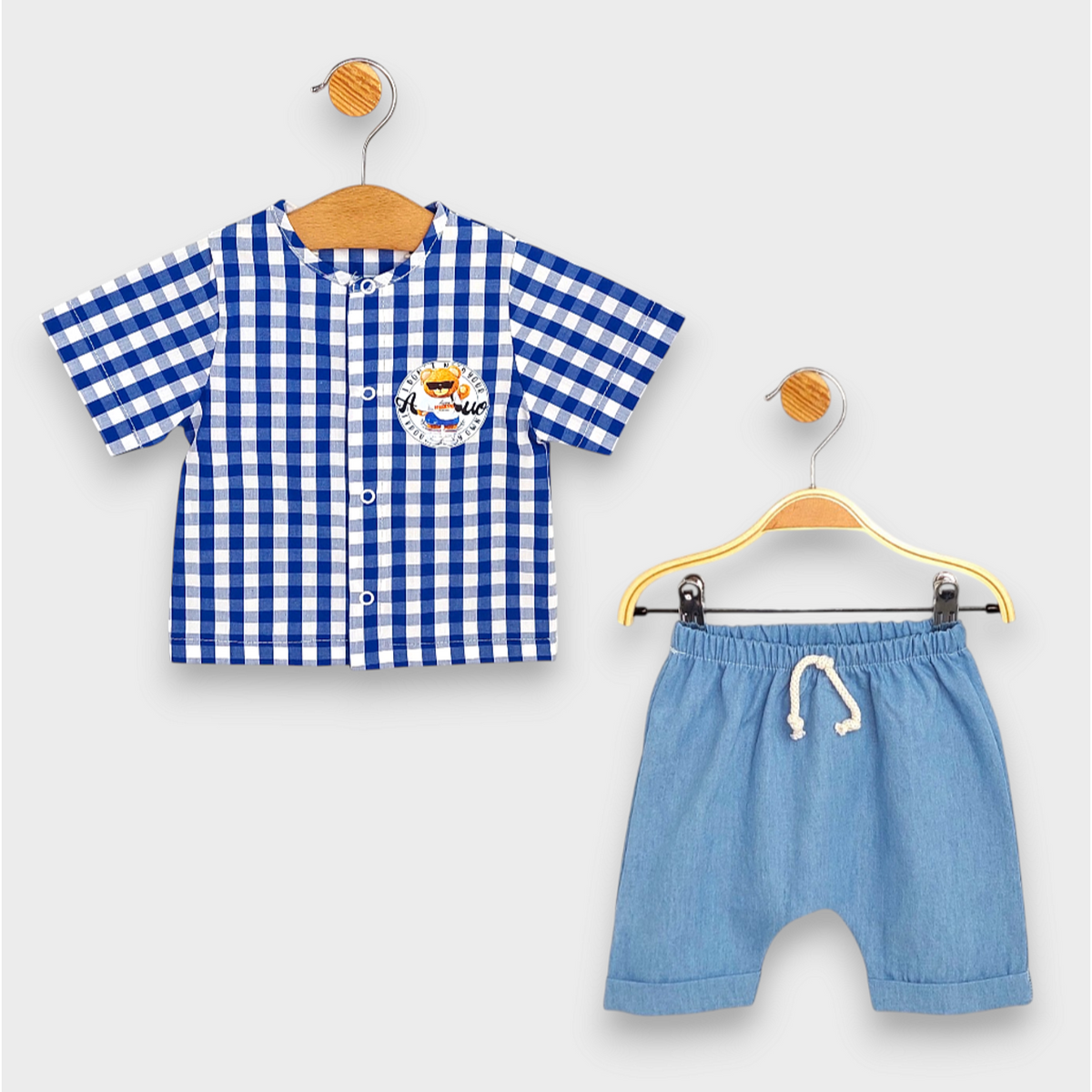 Бебешки Комплект 2 Части Cool Bear 62 92 См. Текстил Деним Rainy