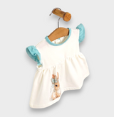 Бебешки Комплект 2 Части Fashion Bunny 62 92 См. Екрю Аква Rainy