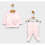 Rainy Бебешки Комплект 2 Части Сърце С Мече 48-62 См.