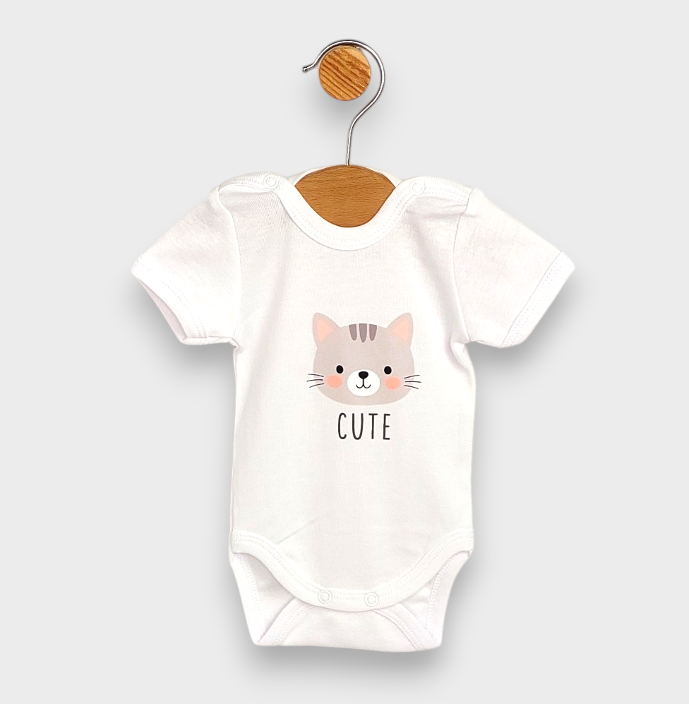 Бебешки Комплект 3 Части 56 74 См. Cute Cat Rainy
