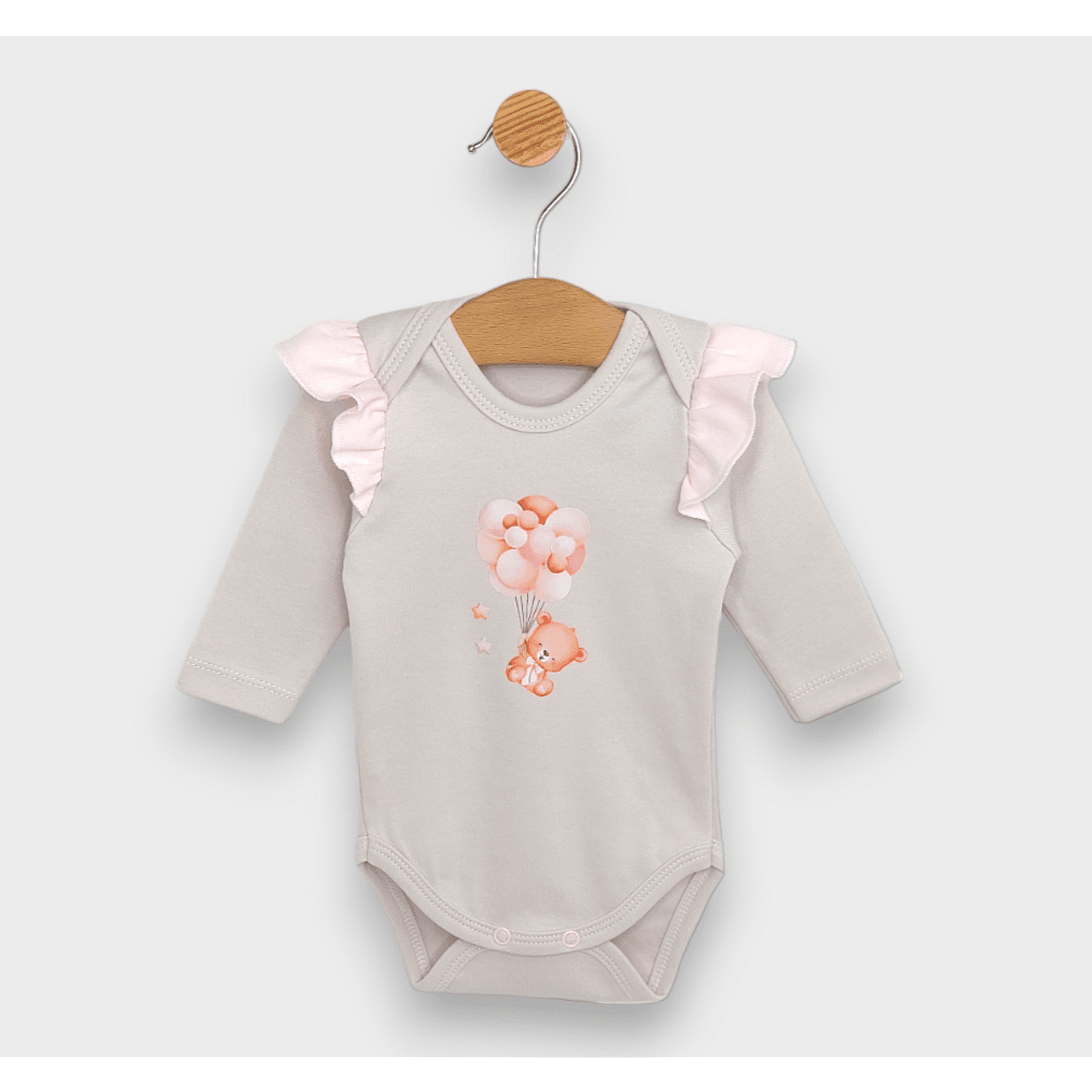 Set Rainy Baby 3 piese ursuleț de pluș cu baloane roz 48-62 cm.