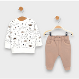 Set de 2 jucării Style Rainy Baby cu model vulpi 62-92 cm, culoare migdală