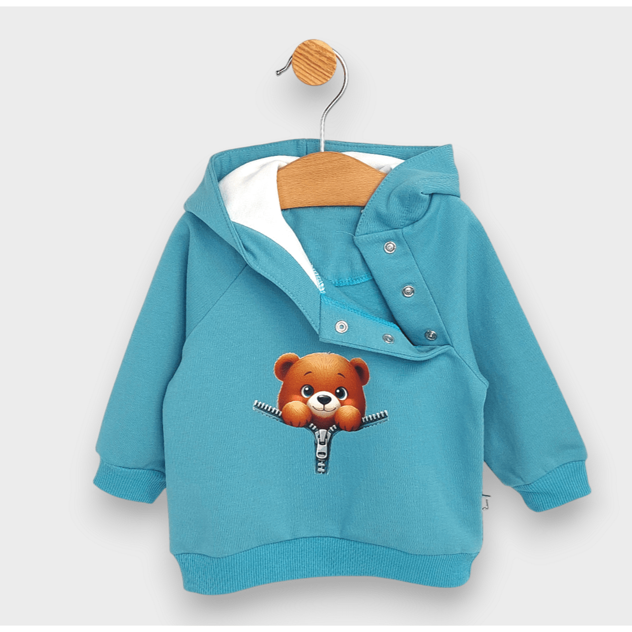 Set de 2 ursuleți de pluș Rainy Baby cu fermoar 62-92 cm. Lemn de pin