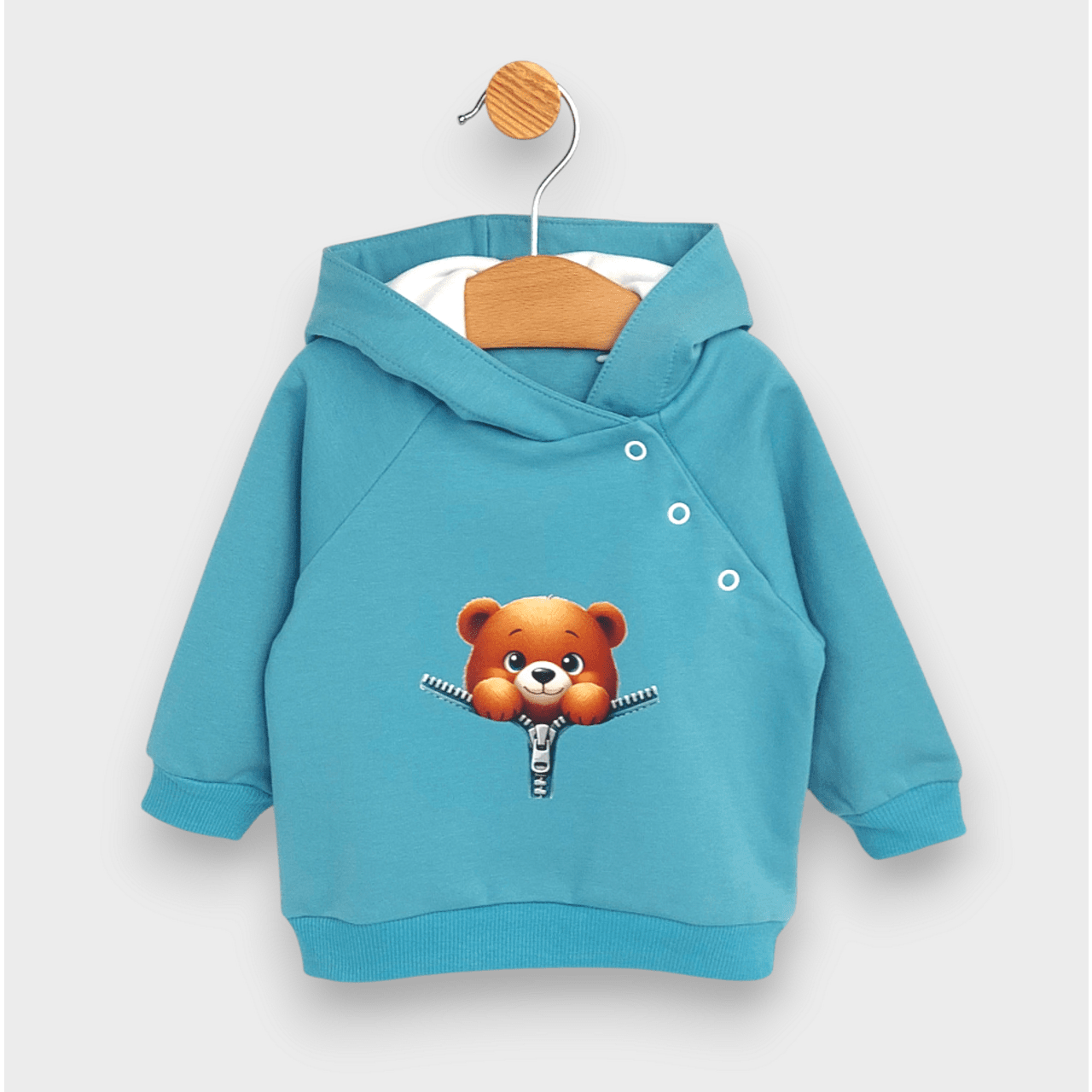 Set de 2 ursuleți de pluș Rainy Baby cu fermoar 62-92 cm. Lemn de pin