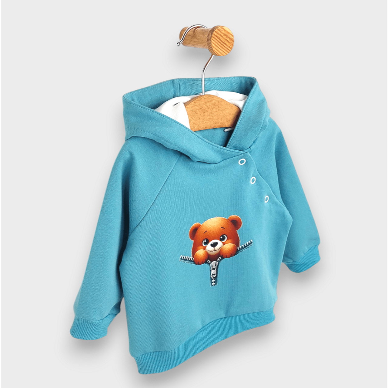 Set de 2 ursuleți de pluș Rainy Baby cu fermoar 62-92 cm. Lemn de pin