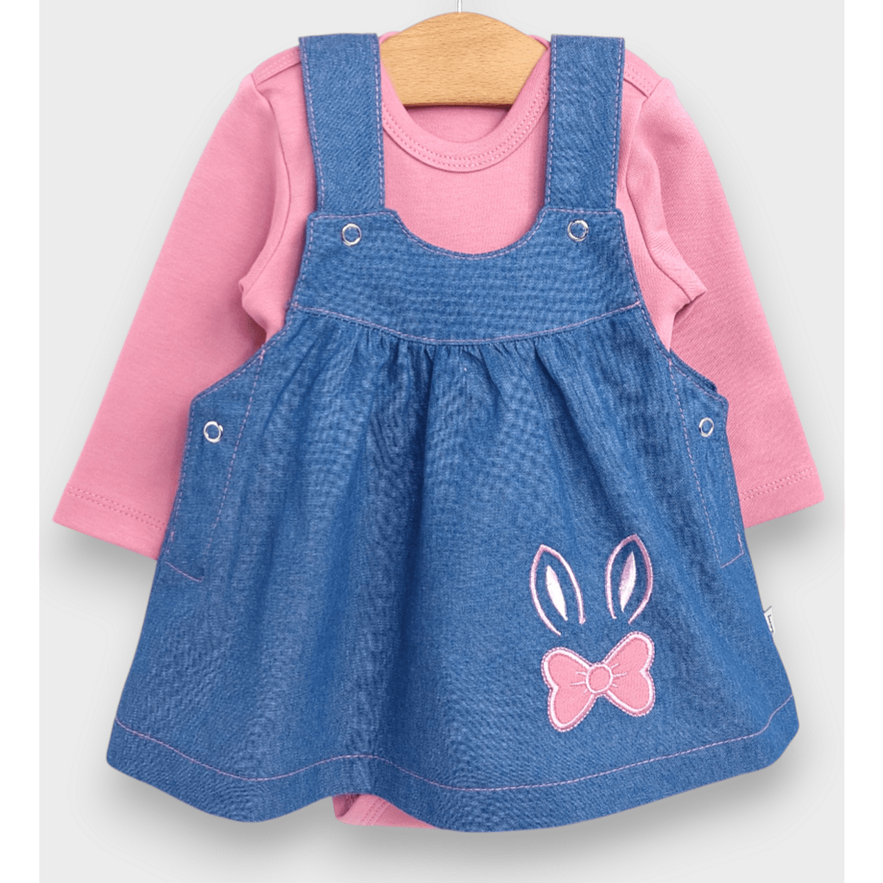 Rainy Бебешки Комплект От 2 Части Панделка С Уши 62-92 См. Роза