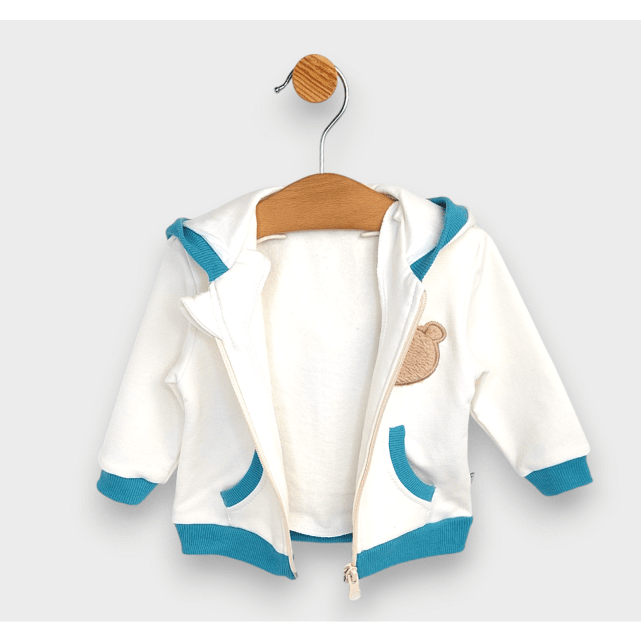 Set de 2 ursuleți de pluș Rainy Baby 62-92 cm. Ecru/Pin