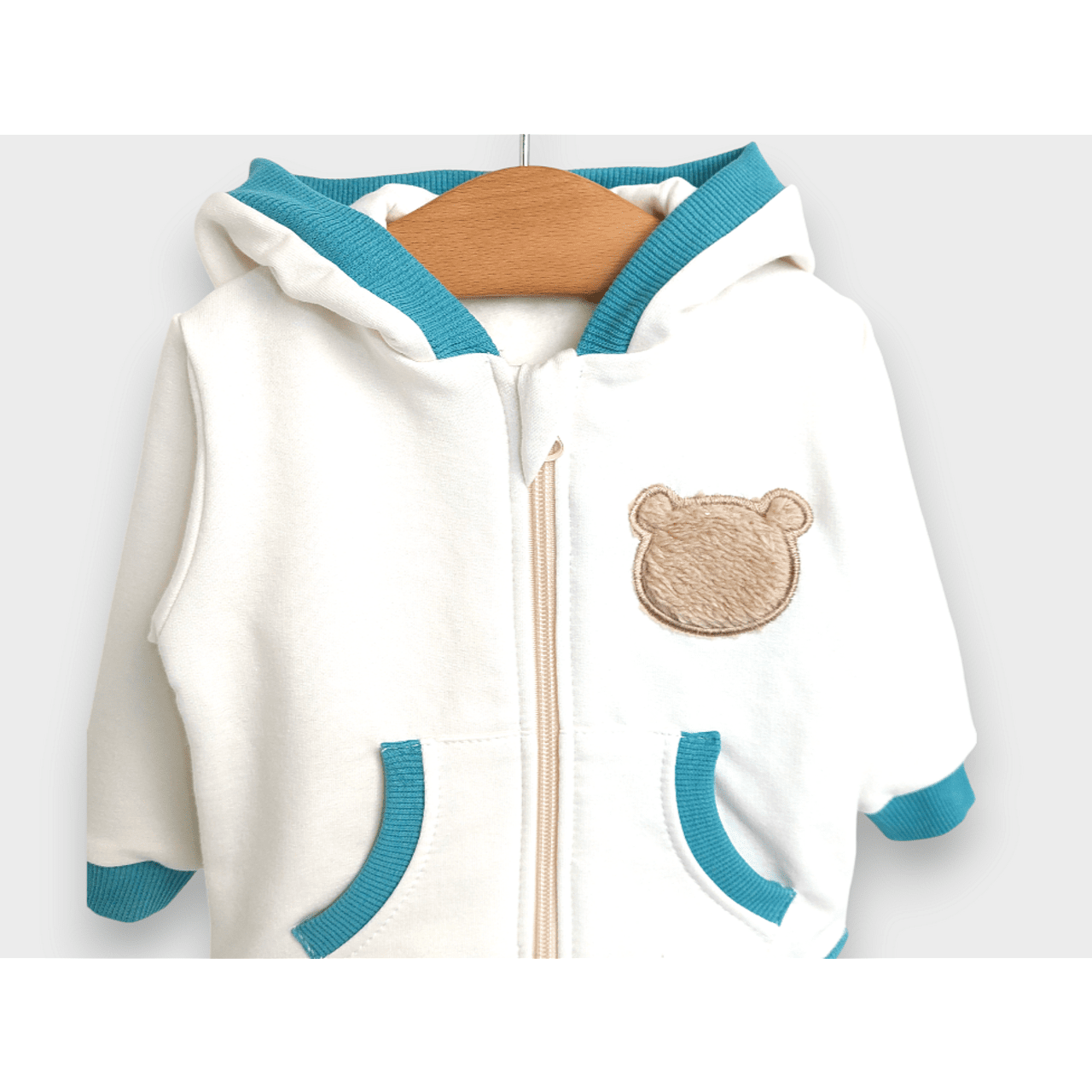 Set de 2 ursuleți de pluș Rainy Baby 62-92 cm. Ecru/Pin