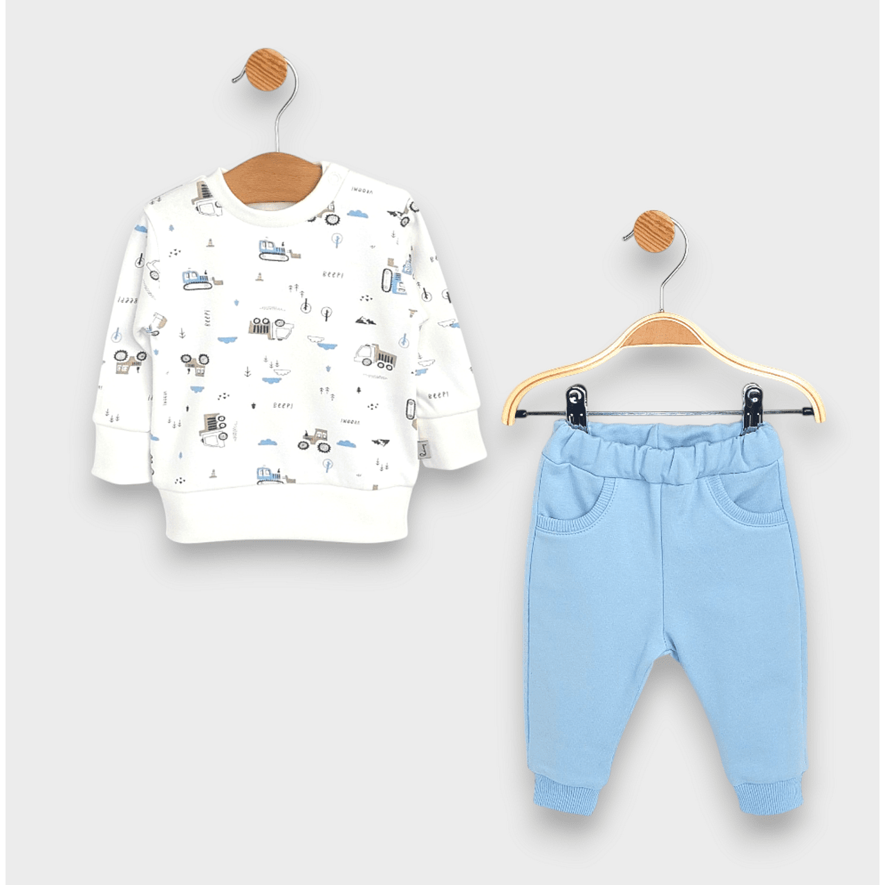 Set de 2 tractoare Rainy Baby, 62-92 cm, albastru