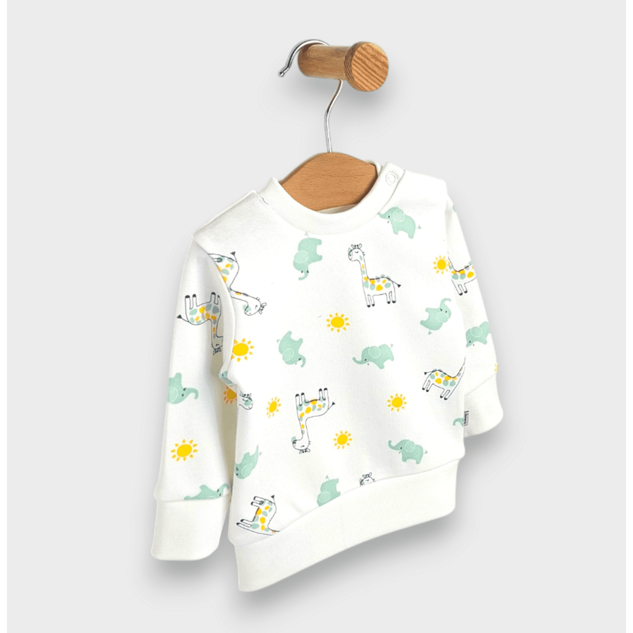 Set de 2 jucării Rainy Baby, model girafă și elefant, 62-92 cm, lemn de pin