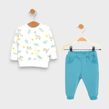 Set de 2 jucării Rainy Baby, model girafă și elefant, 62-92 cm, lemn de pin