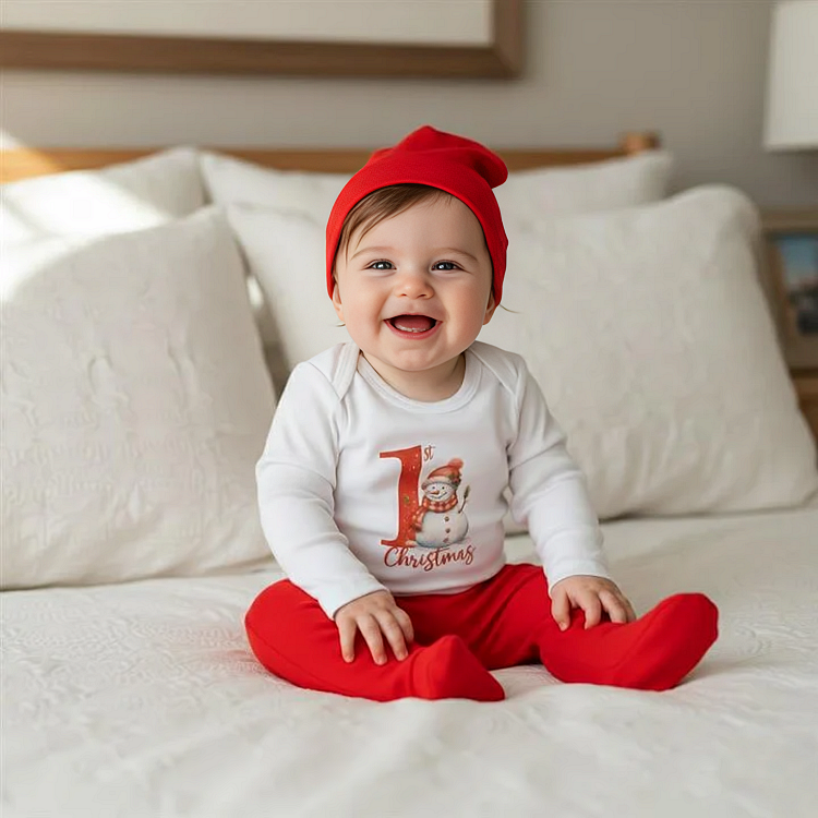 Бебешки Комплект От 3 Части 1st Christmas 56 62 См. Червен Rainy