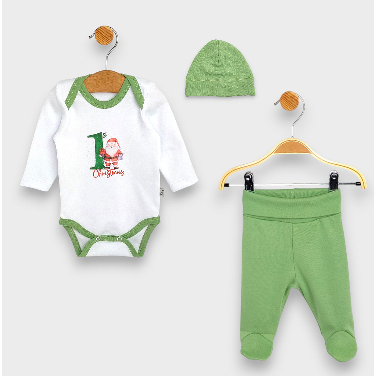 Бебешки Комплект От 3 Части 1st Christmas 56 62 См. Гора Rainy