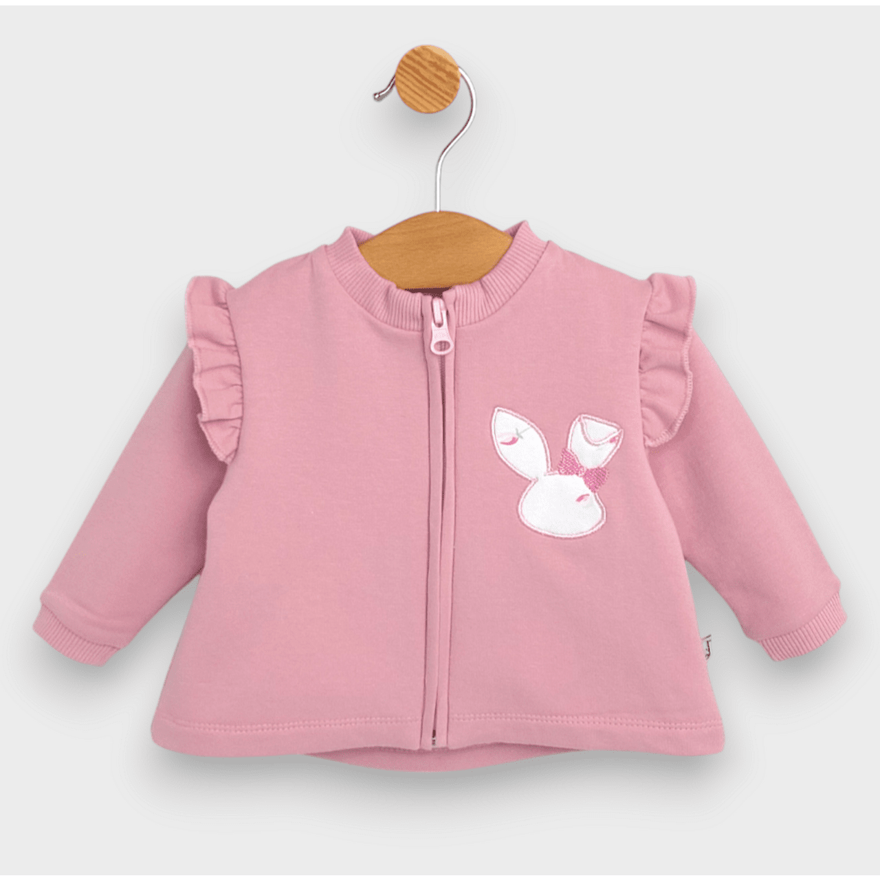 Rainy Бебешки Комплект От 3 Части Зайче 62-92 См. Пепел От Рози