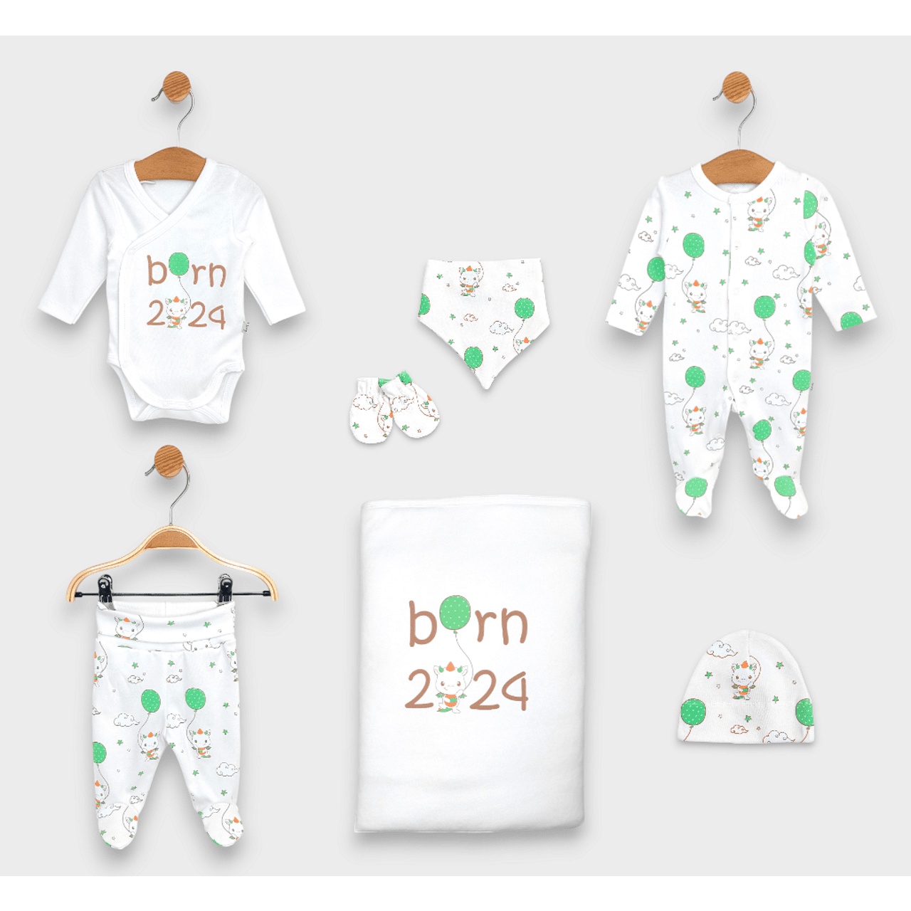 Rainy Бебешки Комплект За Изписване 7Ч. Born 2024 Лято