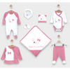 Set de scris Rainy Baby cu 8 piese Hello Cat Rose