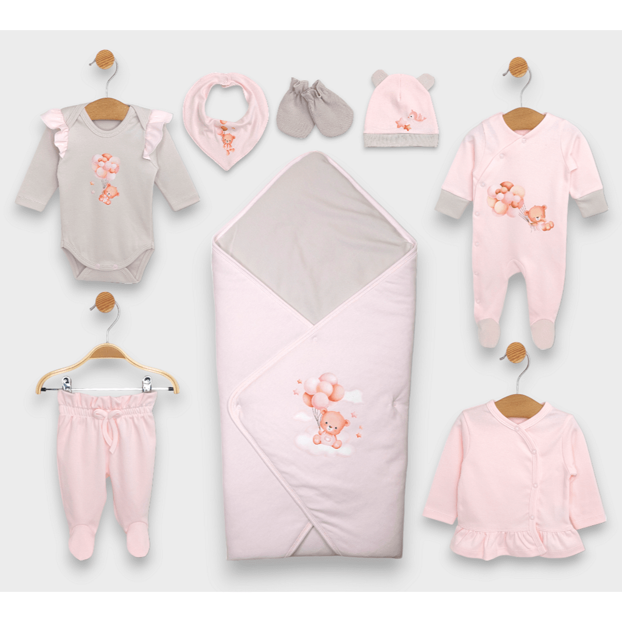 Set de scris Rainy Baby 8h Ursuleț de pluș cu baloane roz