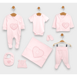 Set de scris Rainy Baby cu 8 piese, inimă și ursuleț de pluș, vară