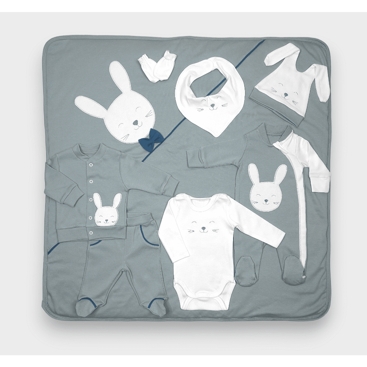 Rainy Бебешки Комплект За Изписване 8Ч. Зайче Зелен