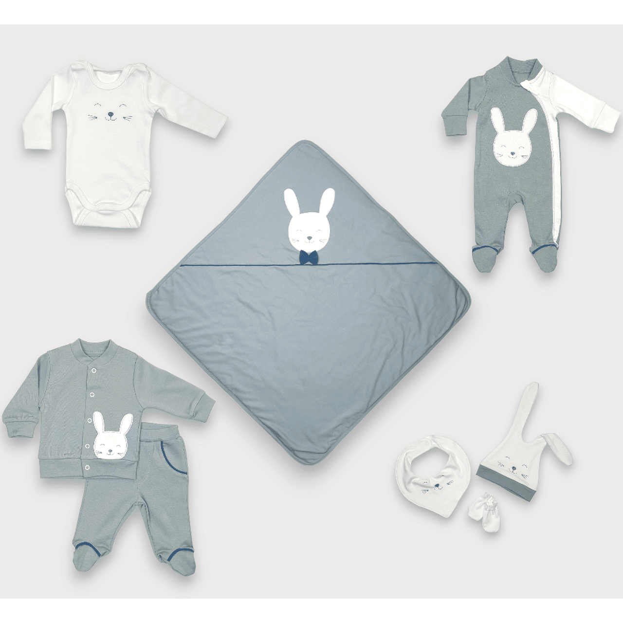 Rainy Бебешки Комплект За Изписване 8Ч. Зайче Зелен