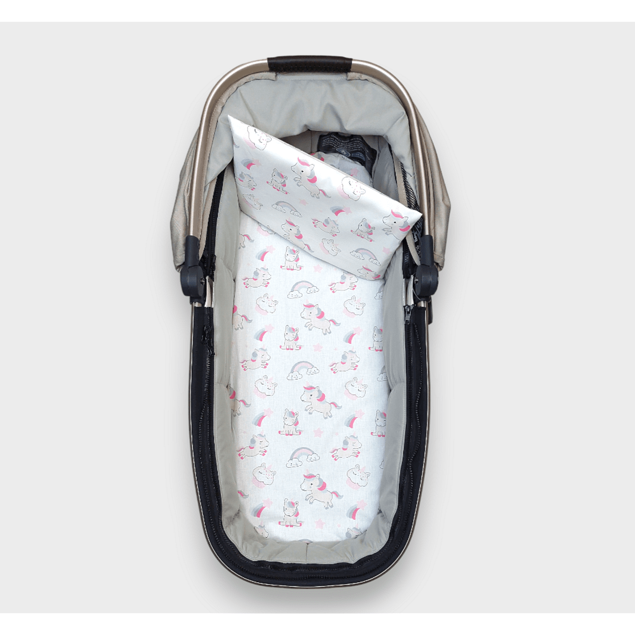 Rainy Бебешки комплект за количка 2 части Еднорог розов