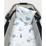 Rainy Бебешки комплект за количка 2 части Мече с букви син