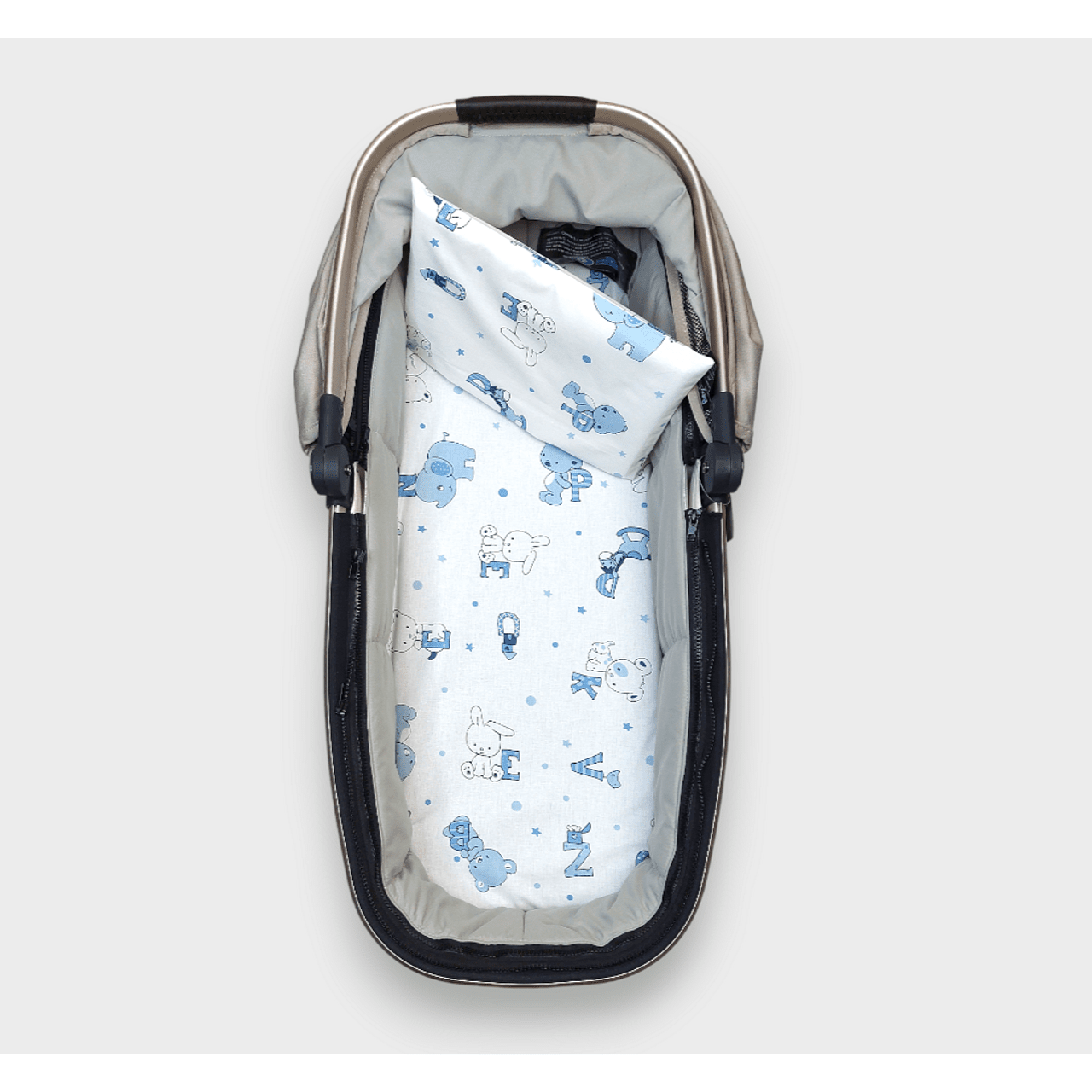 Rainy Бебешки комплект за количка 2 части Мече с букви син