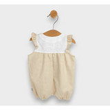 Salopetă premium Rainy pentru bebeluși, din in, cu aripioare, 56-80 cm, cu flori