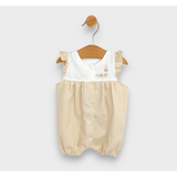 Salopetă premium Rainy pentru bebeluși, din in, cu aripioare, 56-80 cm, cu flori