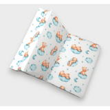 Saltea pliabilă Rainy Baby 60x120 cm. Ursuleț pe un nor Reseda