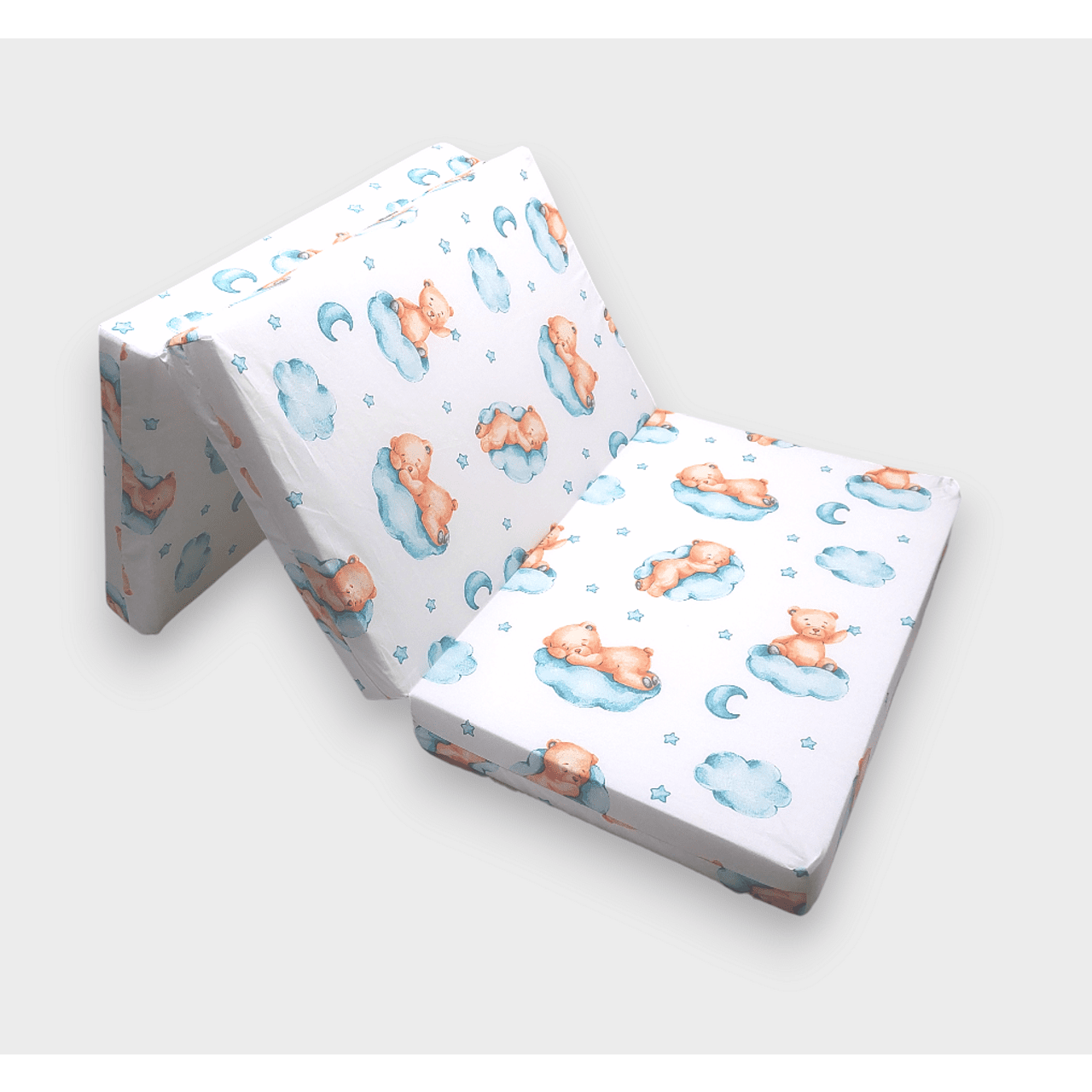 Saltea pliabilă Rainy Baby 60x120 cm. Ursuleț pe un nor Reseda