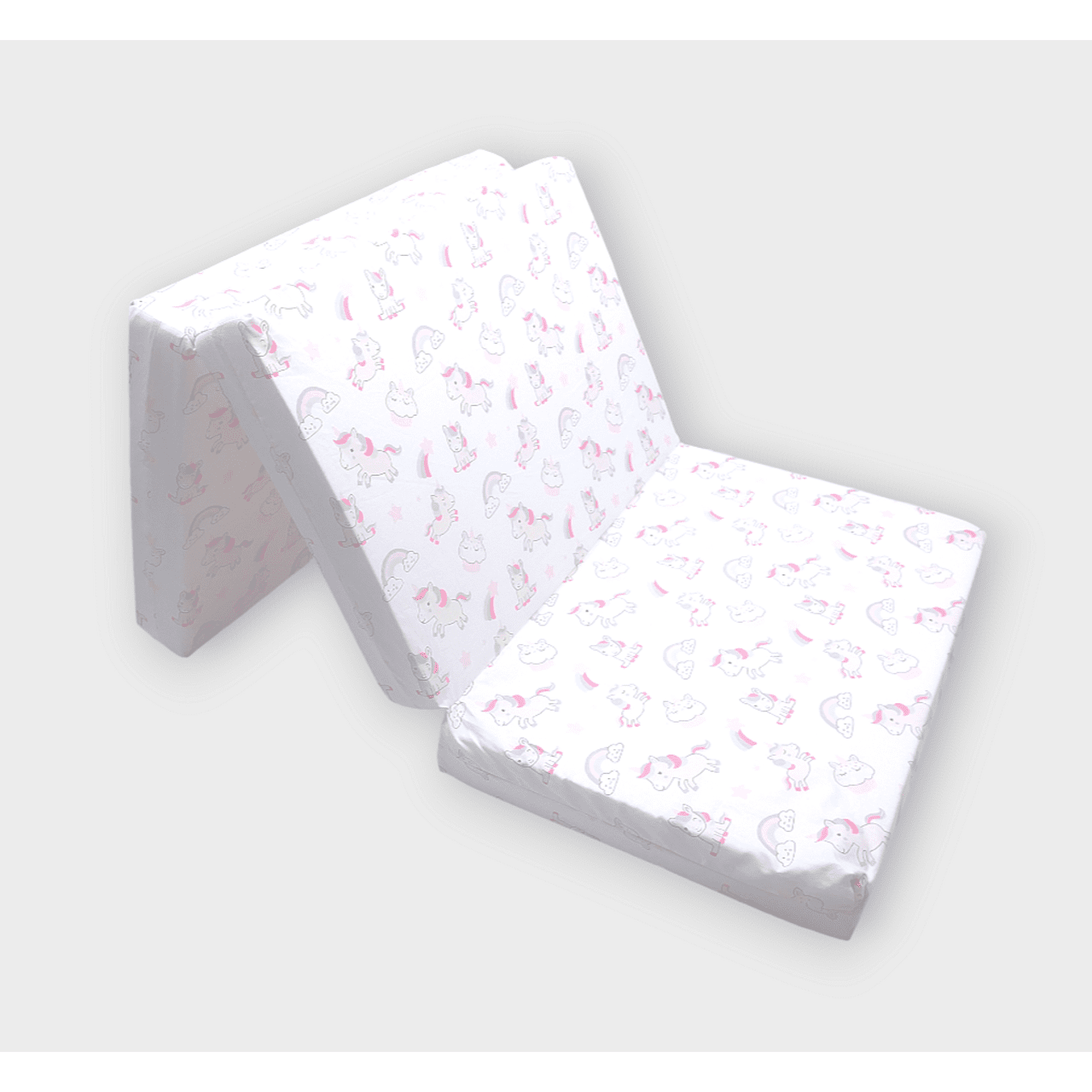 Saltea pliabilă Rainy Baby 60x120 cm. Unicorn roz