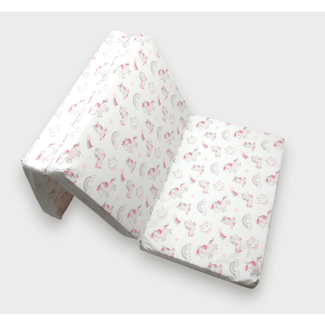 Saltea pliabilă Rainy Baby 60x120 cm. Unicorn roz