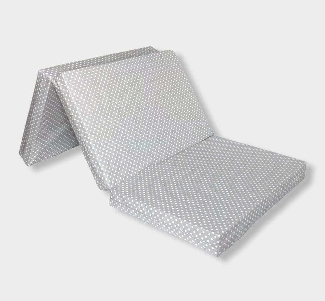 Rainy Бебешки сгъваем матрак 60х120 см сив с бели точки