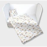 Set de lenjerie de pat Rainy Baby 3 piese 60x120 cm. Ursuleț de pluș cu baloane