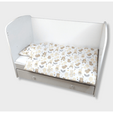 Set de lenjerie de pat Rainy Baby 3 piese 60x120 cm. Ursuleț de pluș cu baloane