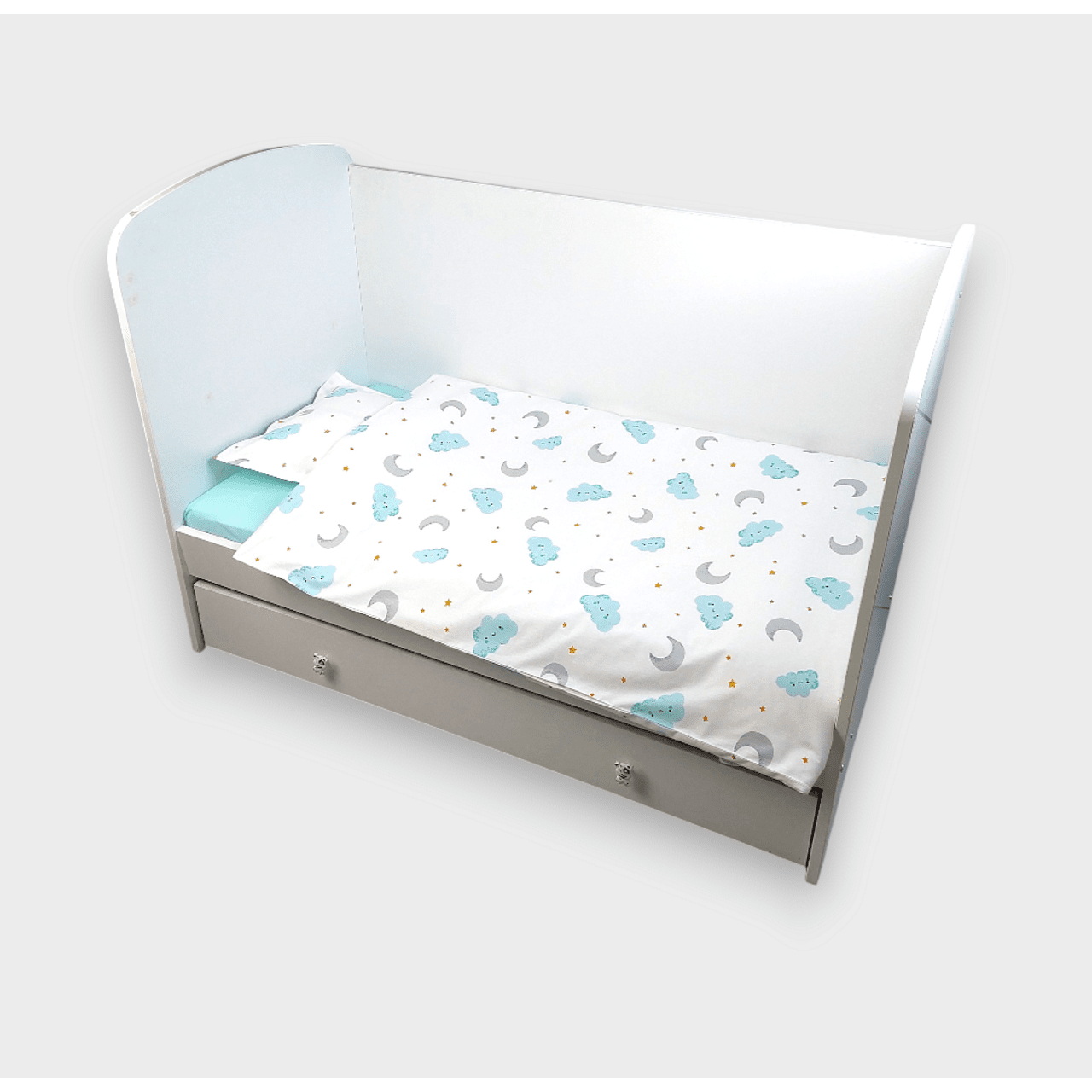 Бебешки Спален Комплект 3 Части 60х120 См. Резедави Облаци Rainy