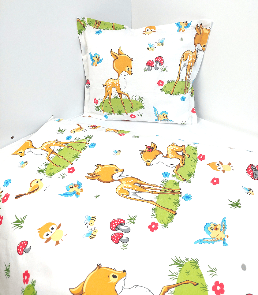 Set de lenjerie de pat Rainy Baby 3 piese 60x120 cm. Srnichki