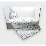 Бебешки Спален Комплект 3 Части 65х110 См. Мече С Букви Сив Rainy