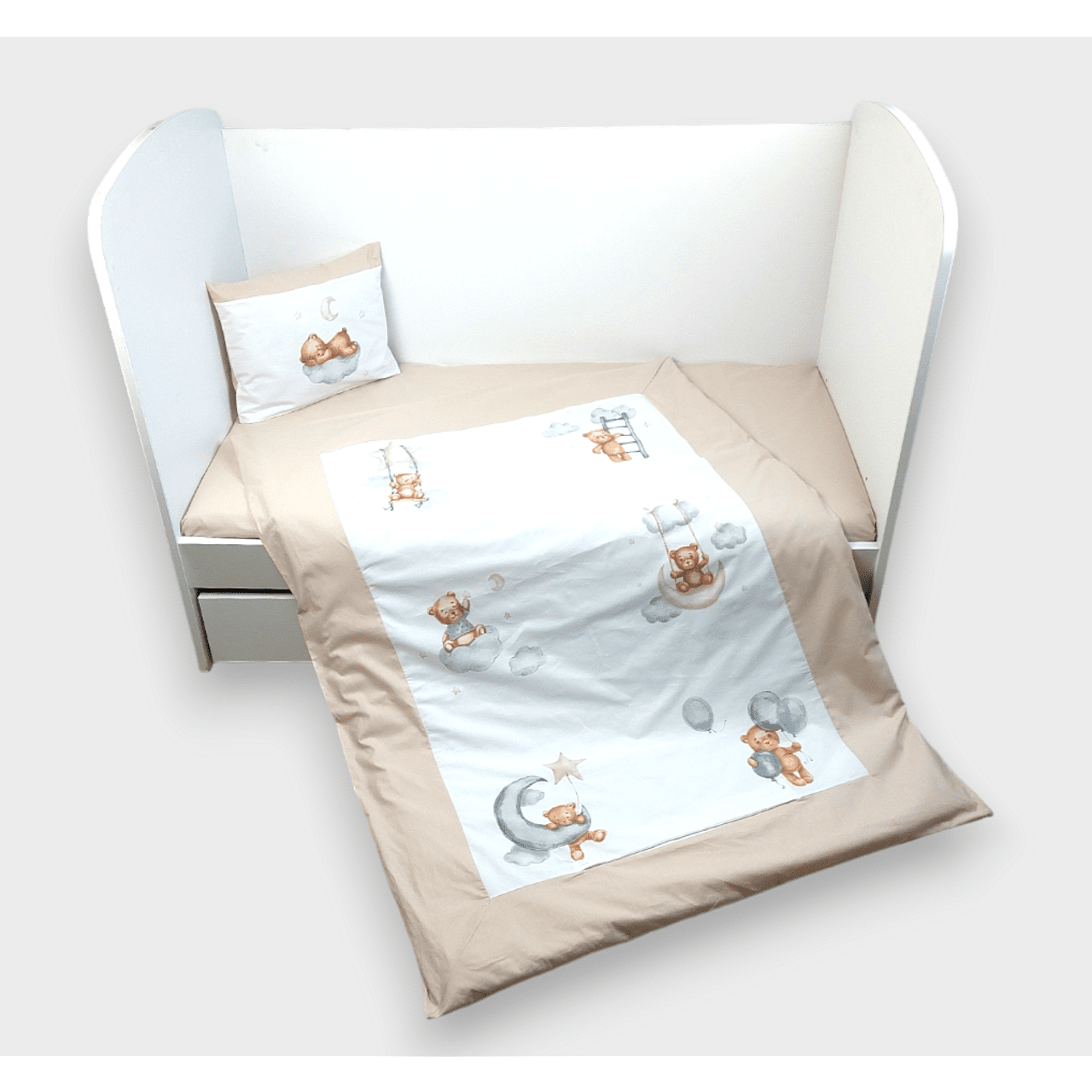 Rainy Бебешки Спален Комплект 3 Части Baby Bear One Size Бежов