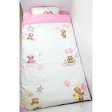 Set de lenjerie de pat Rainy Baby 3 piese, ursuleț, mărime universală, roz