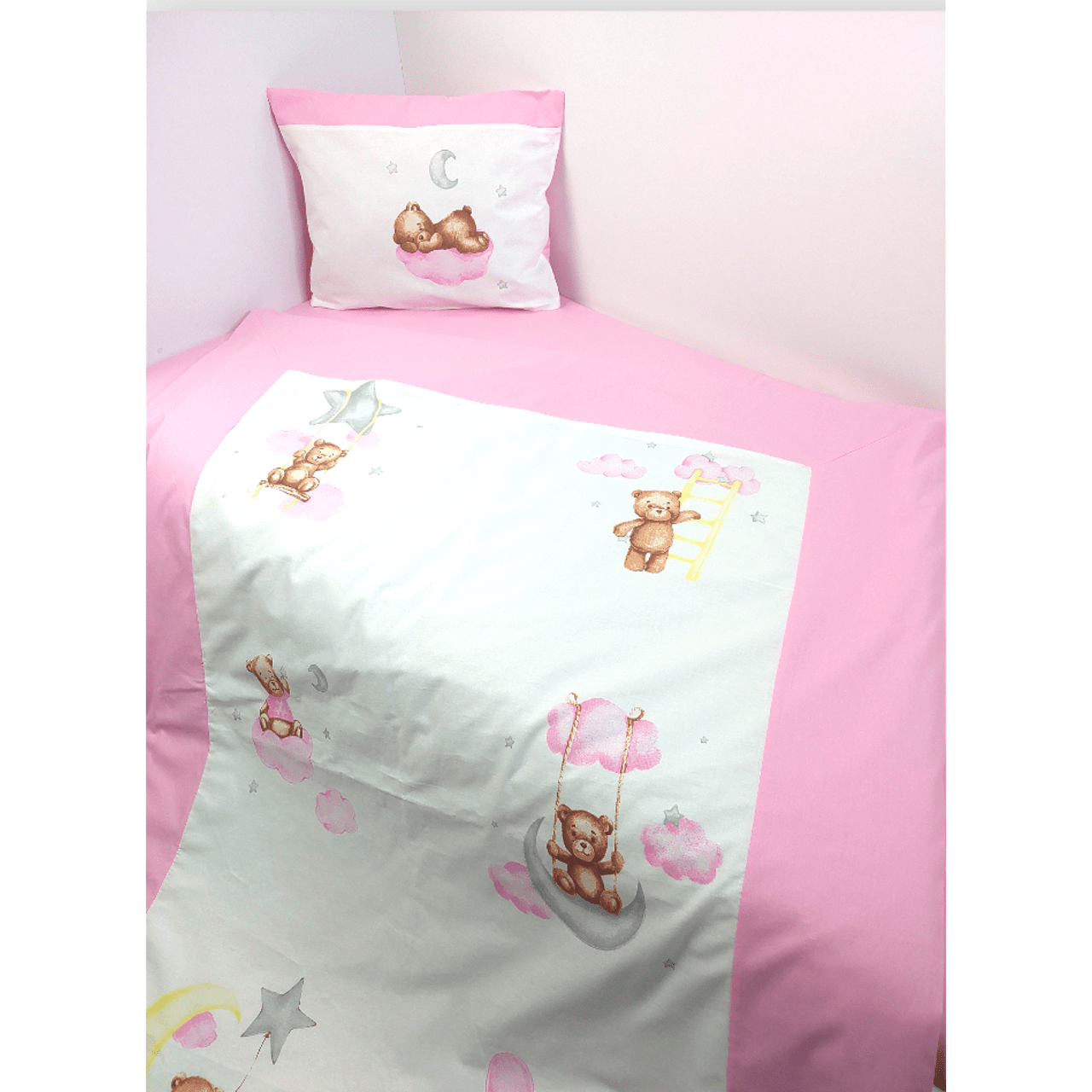 Rainy Бебешки Спален Комплект 3 Части Baby Bear One Size Розов