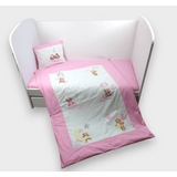 Set de lenjerie de pat Rainy Baby 3 piese, ursuleț, mărime universală, roz