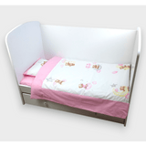 Set de lenjerie de pat Rainy Baby 3 piese, ursuleț, mărime universală, roz