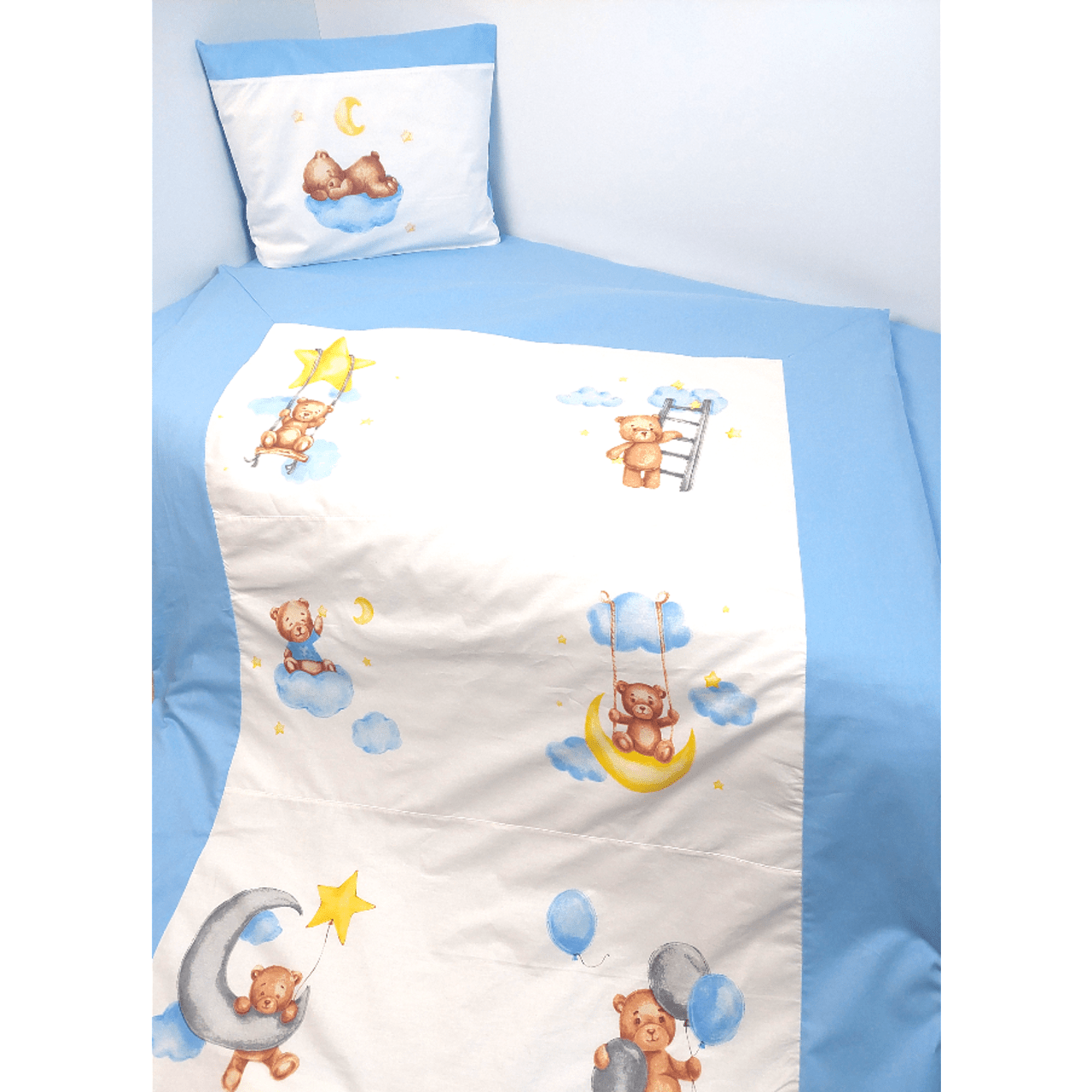 Set de lenjerie de pat Rainy Baby 3 piese Baby Bear mărime universală albastru