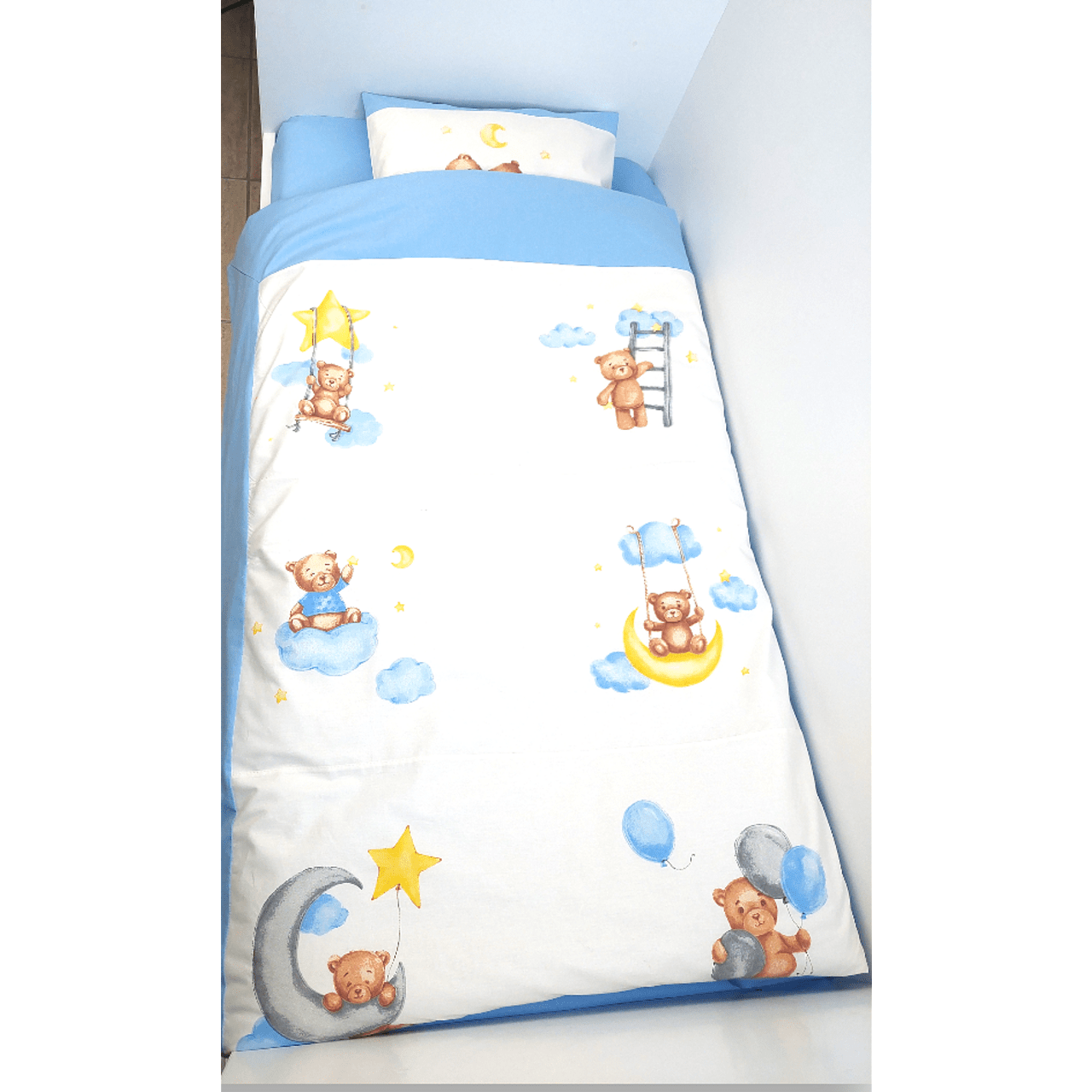 Set de lenjerie de pat Rainy Baby 3 piese Baby Bear mărime universală albastru