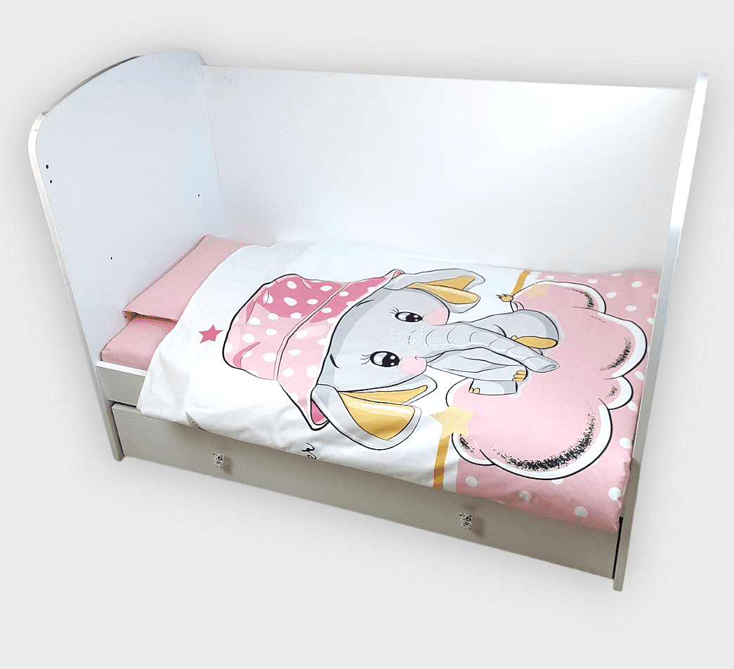 Rainy Бебешки Спален Комплект 5 Части 70Х140 См. Розово Слонче